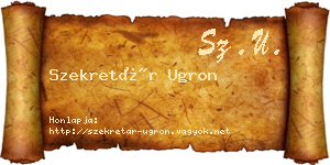 Szekretár Ugron névjegykártya
